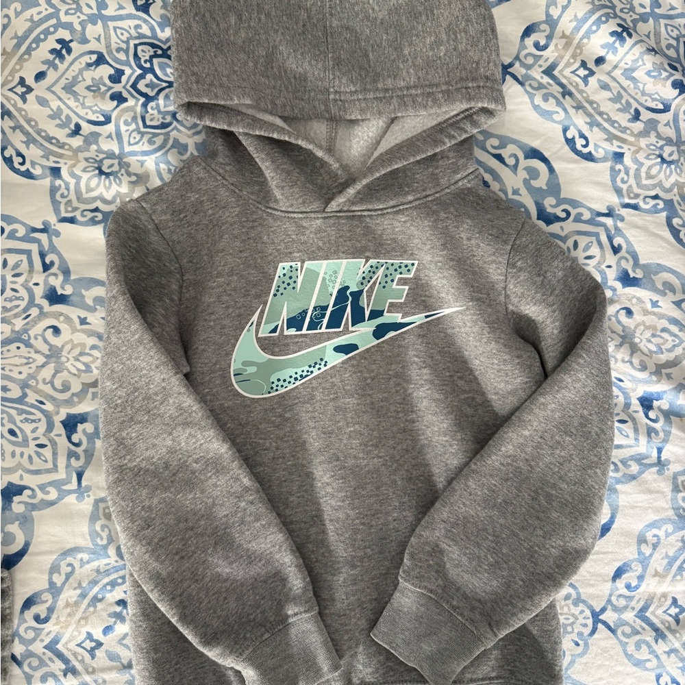 Nike Kids Gray and Blue Logo Hoodie and sweatpants